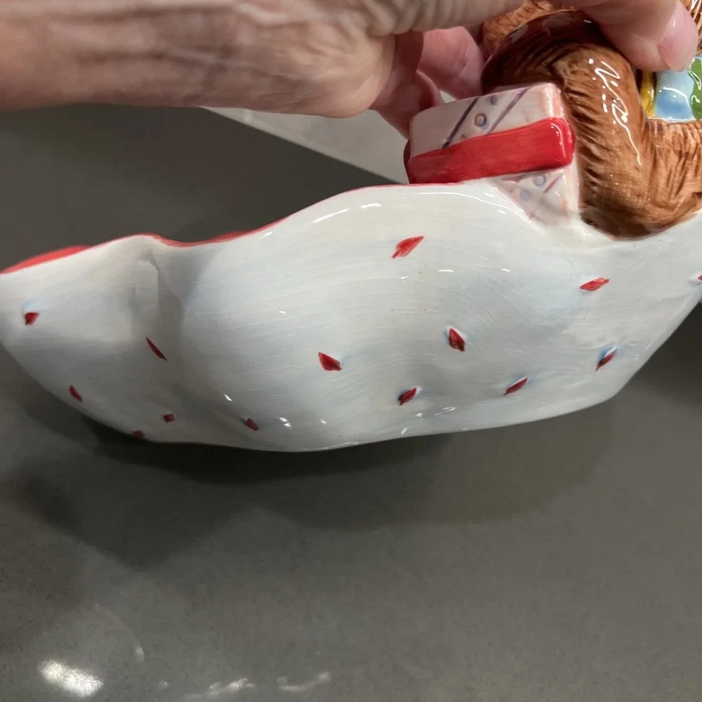 Noble Excellence Christmas Puppy Bowl Candy Dish Embossed 9x10 3D 2